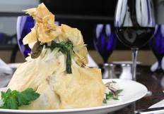 Mouth-watering lamb in phyllo shell.
